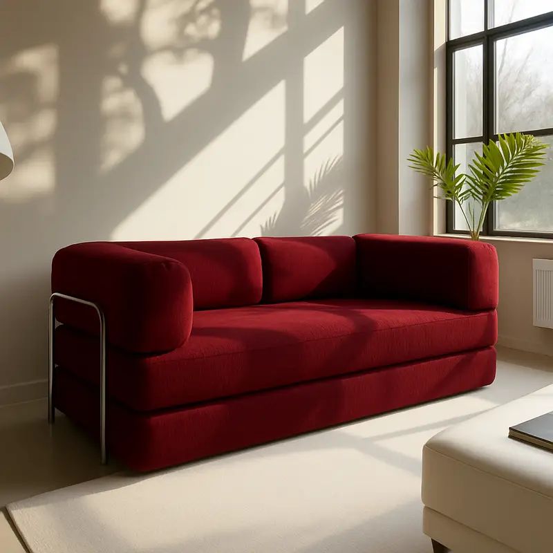 Sofá Cama Bloom - Cor Vermelho Bordô